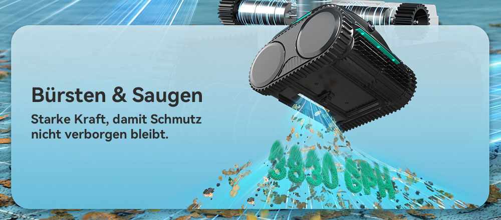 WYBOT C2 Vision kabelloser Pool-Staubsaugerroboter, Schmutzerkennung mit KI-Kamera, 8-in-1-Masterreinigung, Zweischicht-Filtration, bürstenlose Motoren für starke Saugleistung, für Pools bis zu 180 m², Schwarzgrün