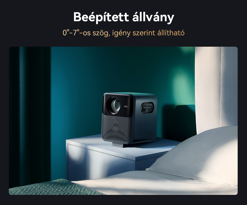 Wanbo Mozart 1 Pro LCD projektor, 900 ANSI, natív 1080P, Android TV 11, autofókusz, tárgyelkerülés - EU csatlakozó