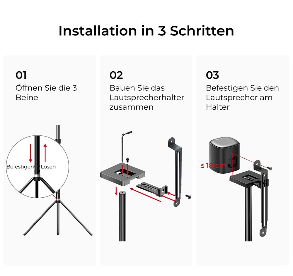 Ultimea Steady 310 Lautsprecherständer, kompatibel mit der Poseidon- und Aura-Serie