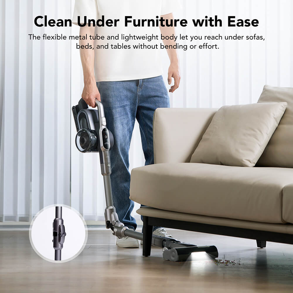 JIMMY H11 Pro Cordless Vacuum Cleaner, 700W/260AW Suction, 90 mins Runtime, Flexible Mental Tube, 7 Cleaning Tools, LED Display, for Carpets/Hard Floors - Dark Gray