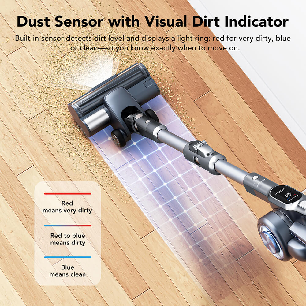 JIMMY H11 Pro Cordless Vacuum Cleaner, 700W/260AW Suction, 90 mins Runtime, Flexible Mental Tube, 7 Cleaning Tools, LED Display, for Carpets/Hard Floors - Dark Gray