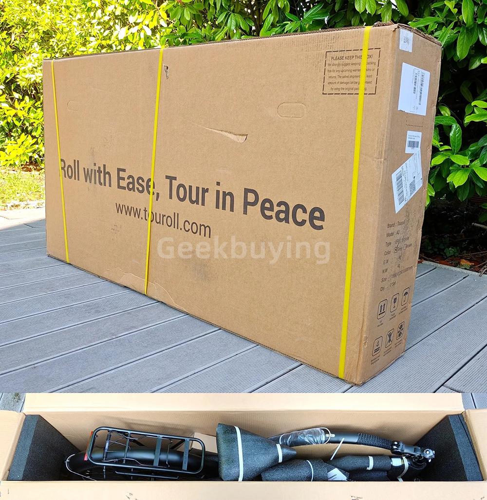 Touroll MA2 Vélo électrique, moteur central 250 W, batterie 36 V 13 Ah, pneus 27,5 pouces, vitesse maximale 25 km/h, autonomie maximale 100 km, frein à disque hydraulique, fourche à suspension avec blocage, transmission Shimano 7 vitesses - Marron