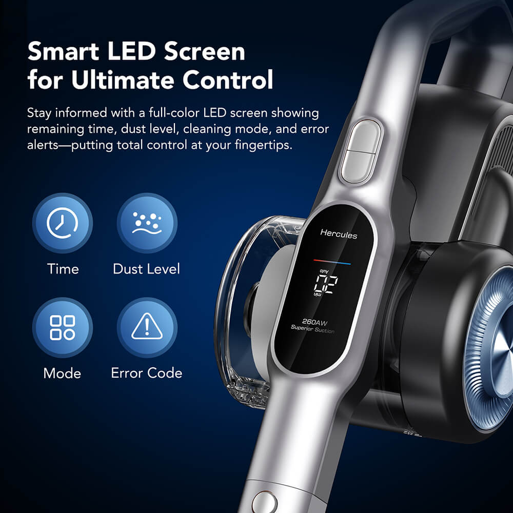 JIMMY H11 Pro Cordless Vacuum Cleaner, 700W/260AW Suction, 90 mins Runtime, Flexible Mental Tube, 7 Cleaning Tools, LED Display, for Carpets/Hard Floors - Dark Gray