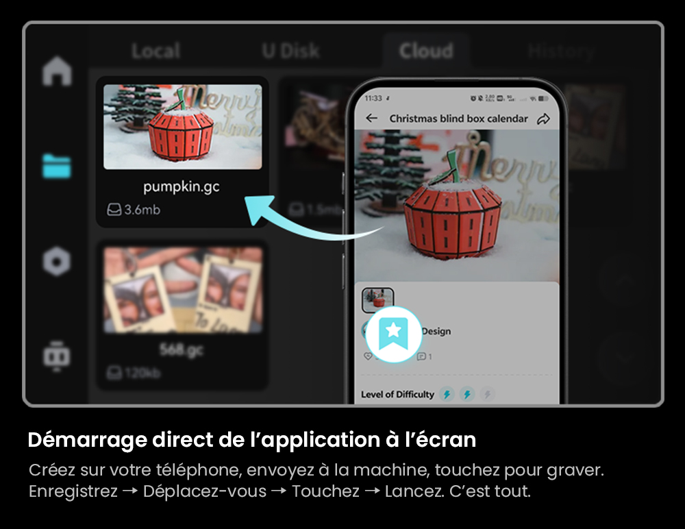 Creality Falcon A1 Pro Graveur laser, 20W bleu et 2W IR, caméra IA, vitesse élevée de 600 mm/s, écran tactile 4,3 pouces, 358x268mm, gris