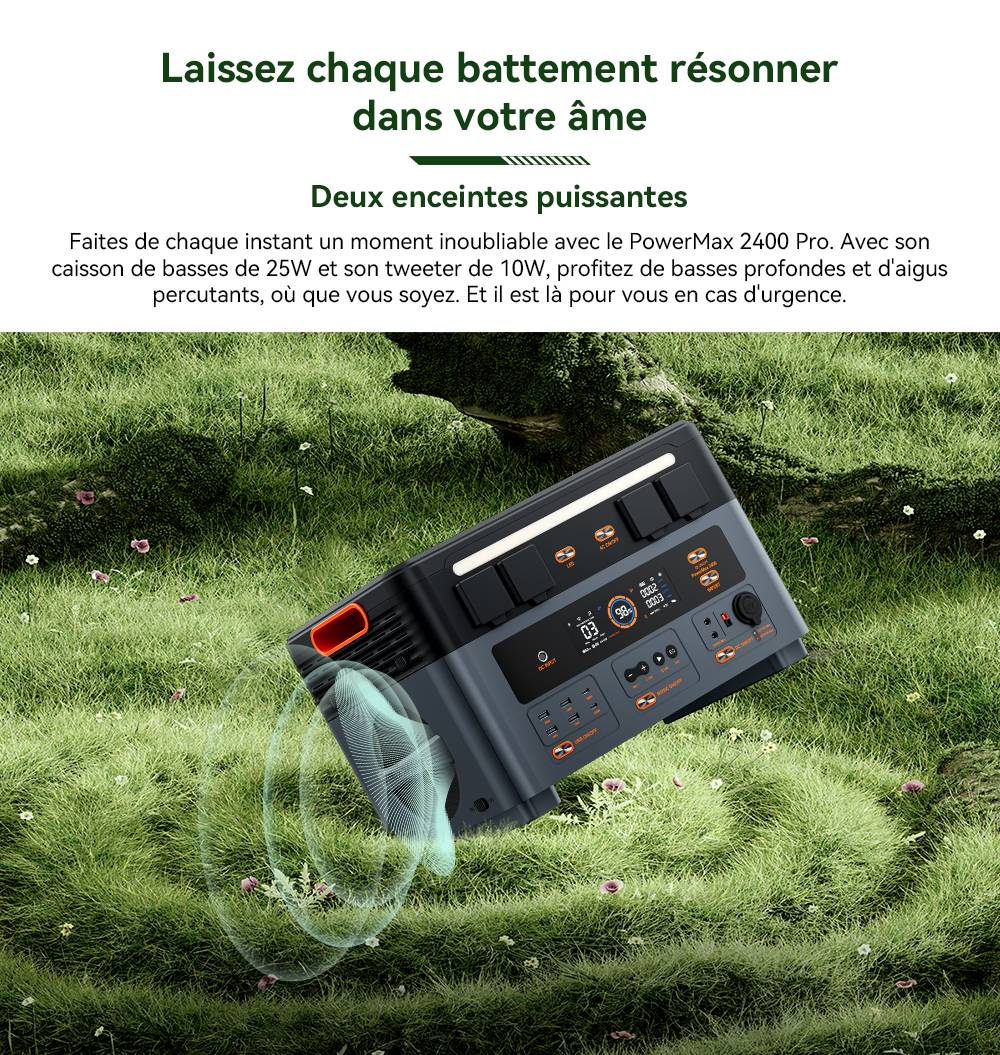 Blackview Oscal PowerMax 2400 Pro Station d'Énergie, 2016Wh 2400W, LiFePO4 3500+ Cycles, Charge 1.2h, App Smart