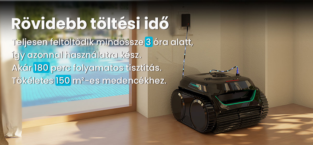 WYBOT C2 vezeték nélküli medence robotporszívó, fal- és vízvonaltisztítás, kettős tisztítású szűrés, akár 236,5 négyzetméteres földbe süllyesztett medencékhez, fekete-zöld