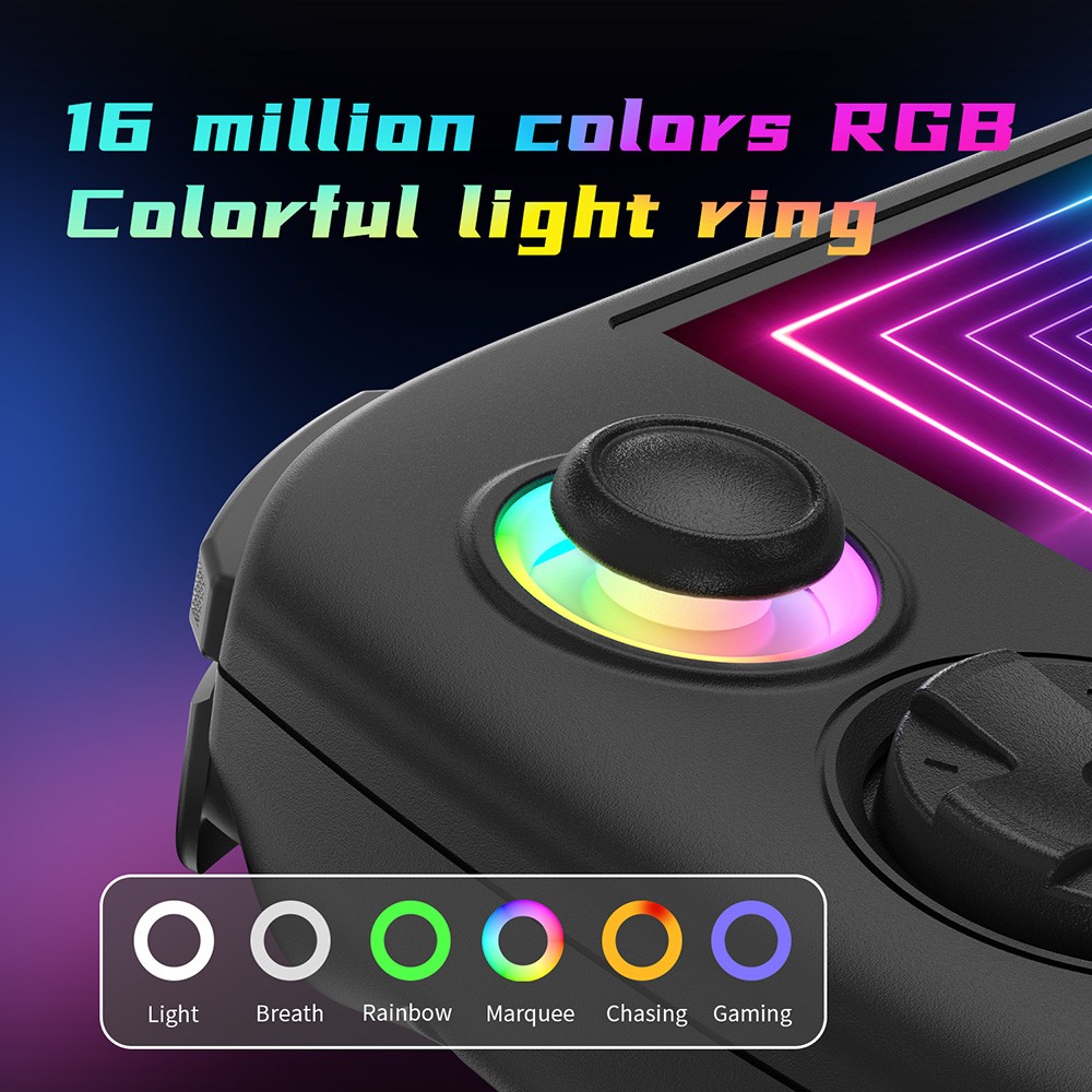 Refurbished ANBERNIC RG Cube Game Console, 8GB LPDDR4X RAM 128GB UFS2.2 Storage, No Games Preinstalled, Android 13, 3.95-inch IPS Touchscreen 720*720, 5G WiFi Bluetooth 5.0, Moonlight Streaming, 7 Hours of Playtime, RGB Light - Black