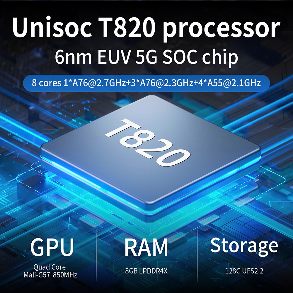 Refurbished ANBERNIC RG Cube Game Console, 8GB LPDDR4X RAM 128GB UFS2.2 Storage, No Games Preinstalled, Android 13, 3.95-inch IPS Touchscreen 720*720, 5G WiFi Bluetooth 5.0, Moonlight Streaming, 7 Hours of Playtime, RGB Light - Black