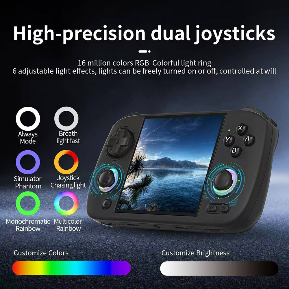 Refurbished ANBERNIC RG CubeXX Game Console, 32GB+256GB TF Card with 11000+ Games, 3.95-inch 720*720 IPS Screen, Linux 64-bit, 5G WiFi Bluetooth 4.2, Moonlight Streaming, 6.5 Hours of Playtime, RGB Light - Black