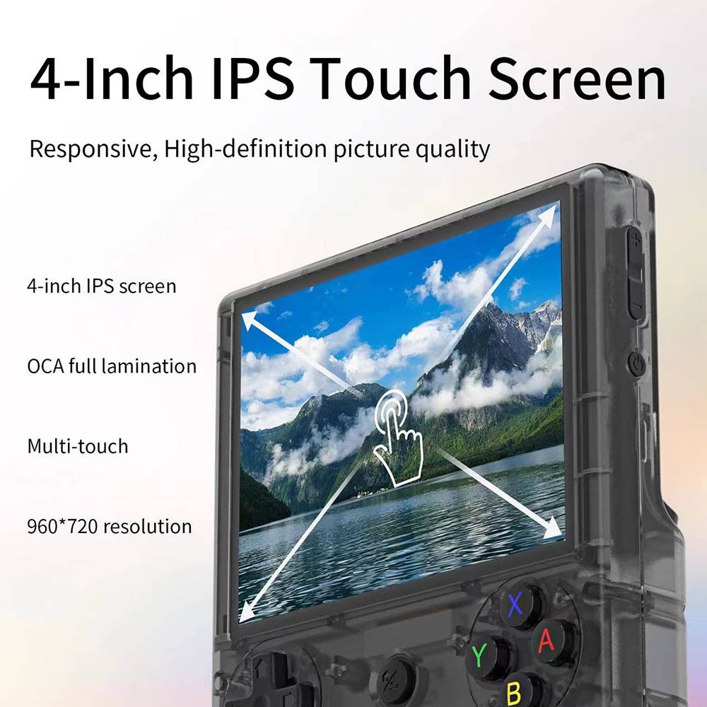 Refurbished ANBERNIC RG406V Android 13 Game Console, 4-inch 960*720P IPS Touchscreen, 8GB LPDDR4 +128GB UFS2.2, 256GB TF Card 9000+ Games, 1080p Output, 5G WiFi, Bluetooth 5.0, Moonlight Streaming - Black