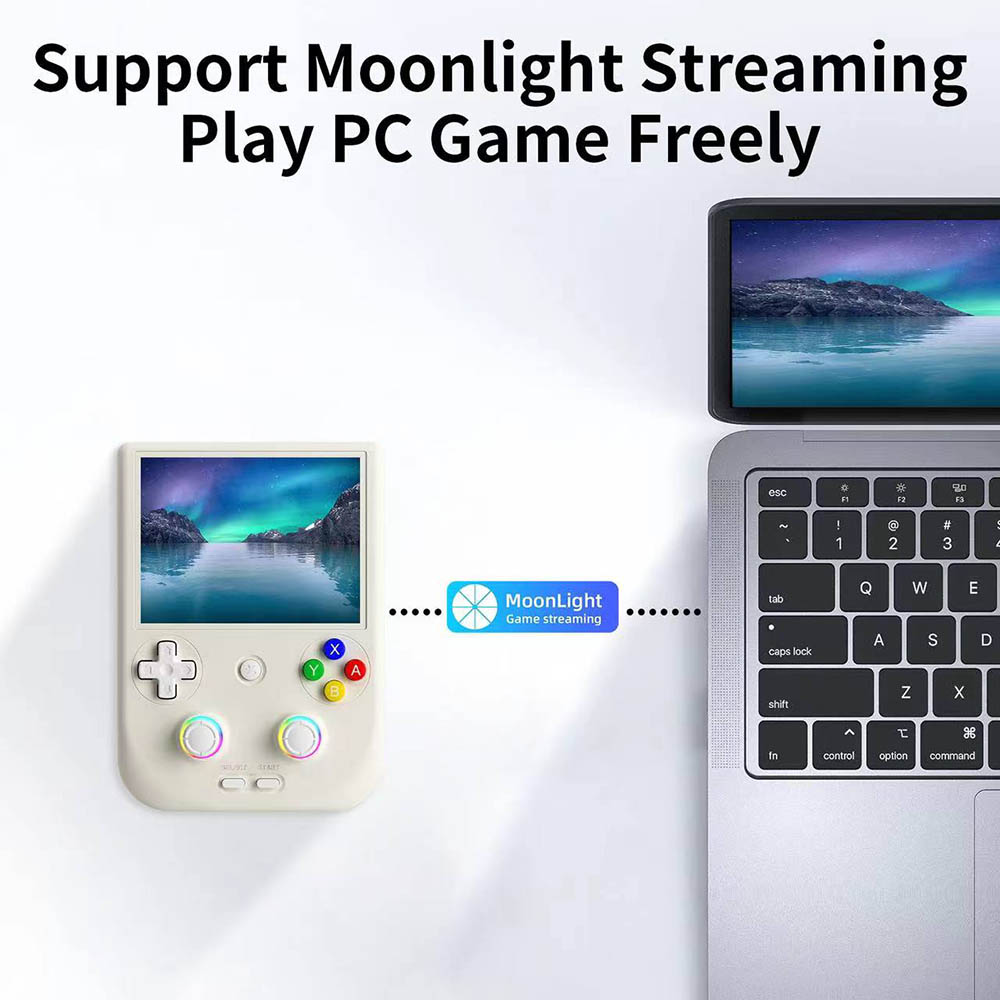 Refurbished ANBERNIC RG406V Android 13 Game Console, 4-inch 960*720P IPS Touchscreen, 8GB LPDDR4 +128GB UFS2.2, 1080p Output, 5G WiFi, Bluetooth 5.0, Moonlight Streaming - Black