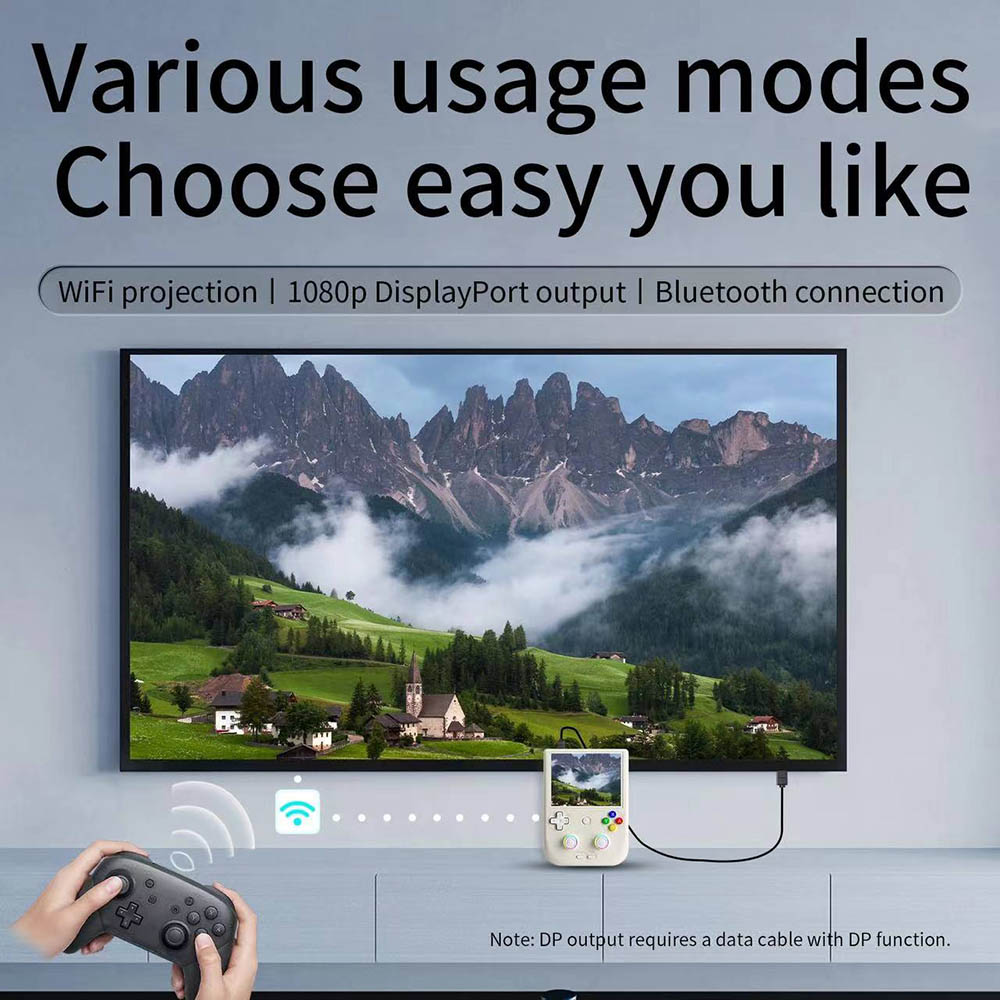 Refurbished ANBERNIC RG406V Android 13 Game Console, 4-inch 960*720P IPS Touchscreen, 8GB LPDDR4 +128GB UFS2.2, 1080p Output, 5G WiFi, Bluetooth 5.0, Moonlight Streaming - Black