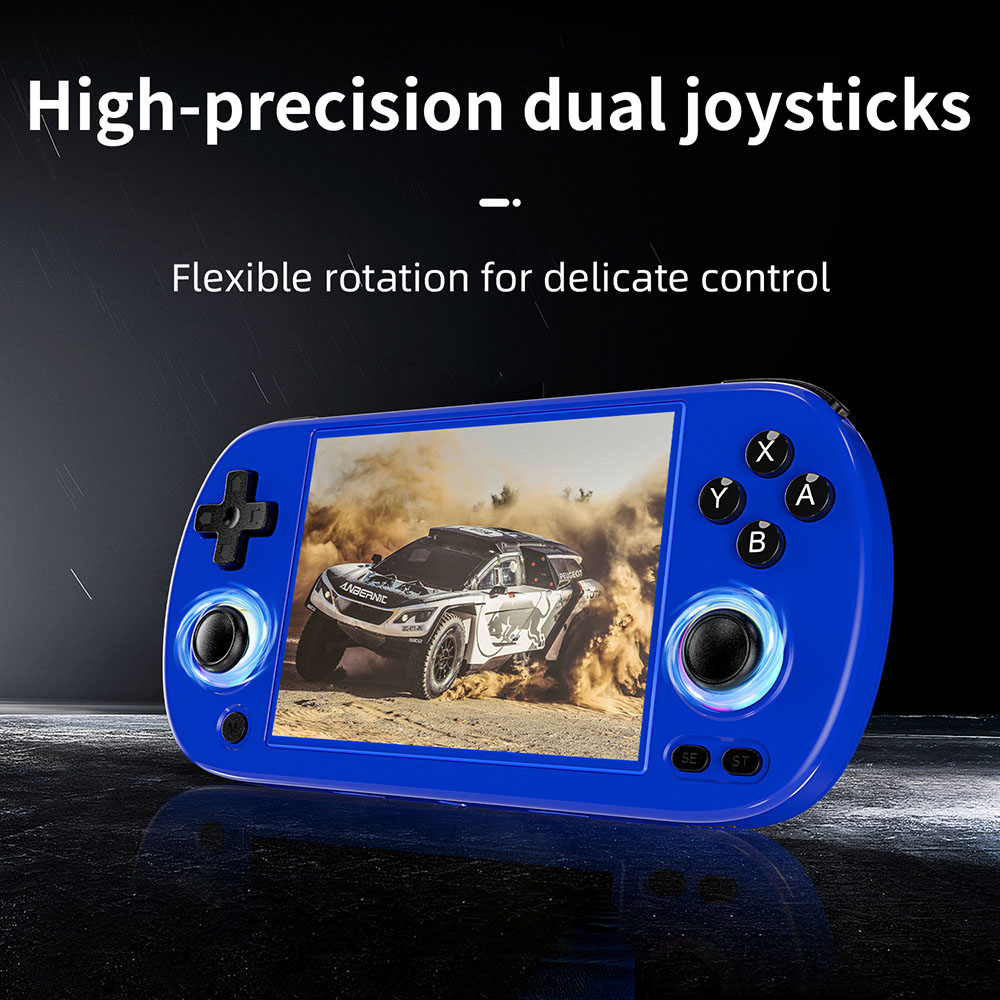 Refurbished ANBERNIC RG40XX H Retro Game Console with RGB Light, 32GB TF Card with 5000+ Games, LPDDR4 1GB, 640*480P IPS Screen, 3200mAh Battery for 6 Hours Autonomy, Linux OS, 5G Wifi Bluetooth, Moonlight Streaming - Blue