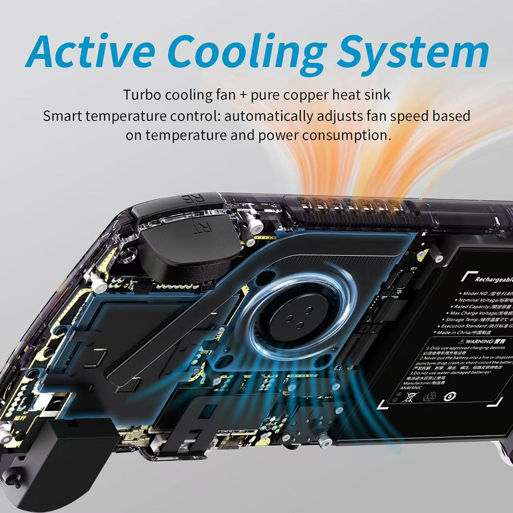 Refurbished ANBERNIC RG557 Game Console, Android 14, 12GB LPDDR5X/256GB UFS4.0, 5.48' AMOLED Display, WIFI 6E, Bluetooth 5.3, 8 Hours of Playtime, Emulate PS2 - Transparent Purple