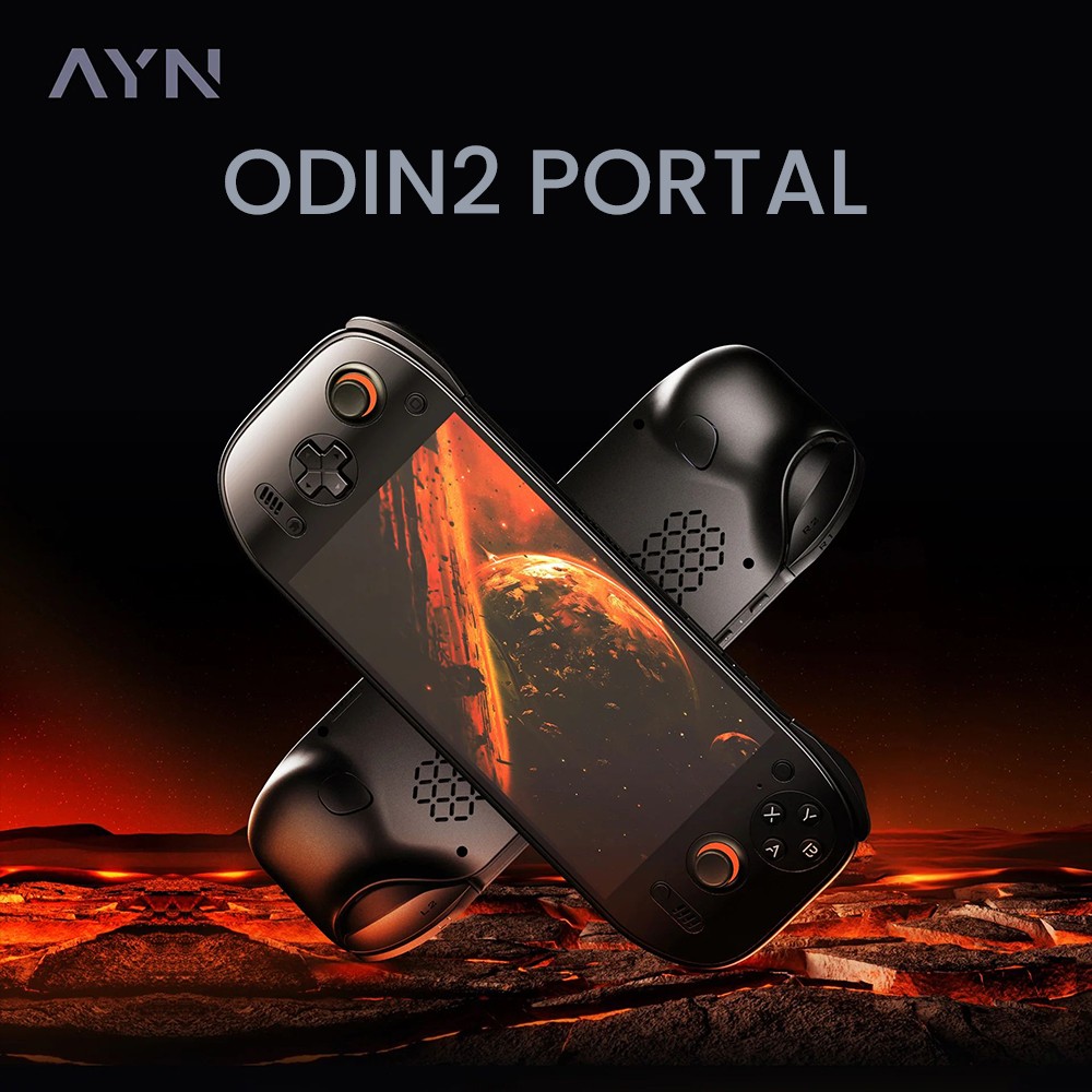 AYN Odin 2 Portal Handheld Game Console, 7 inch 1080p 120Hz OLED Touchscreen, 16GB RAM 1TB Storage, 8000mAh Battery, Android 13, WiFi 7 Bluetooth 5.3 - Black