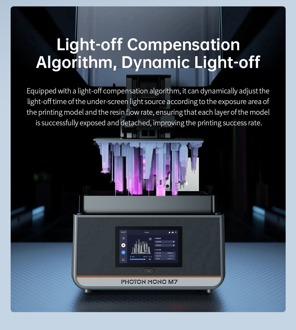 Refurbished Anycubic Photon Mono M7 Resin 3D Printer, 14K COB Source, 170mm/h Max Print Speed, 10.1inch Mono LCD, Dynamic Light-off, Leveling-free, 223*126*230mm