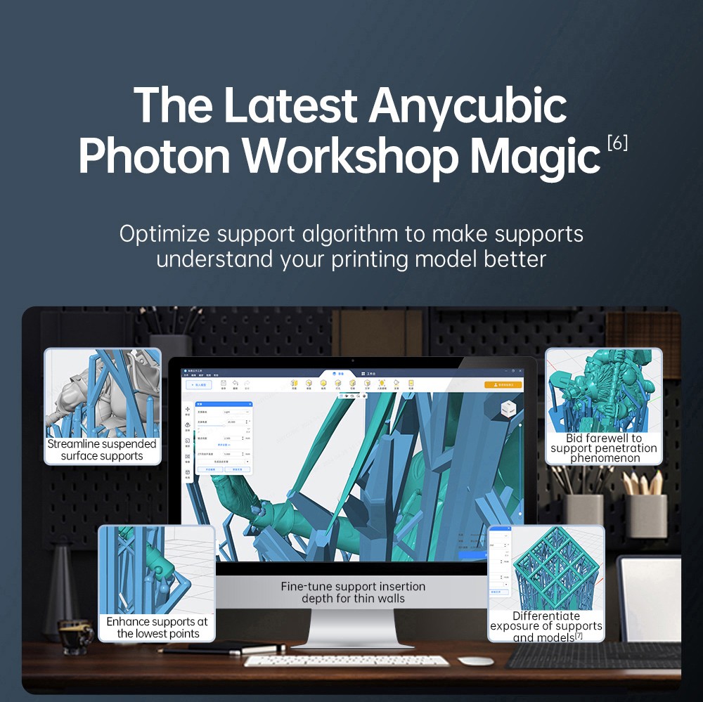 Refurbished Anycubic Photon Mono M7 Resin 3D Printer, 14K COB Source, 170mm/h Max Print Speed, 10.1inch Mono LCD, Dynamic Light-off, Leveling-free, 223*126*230mm