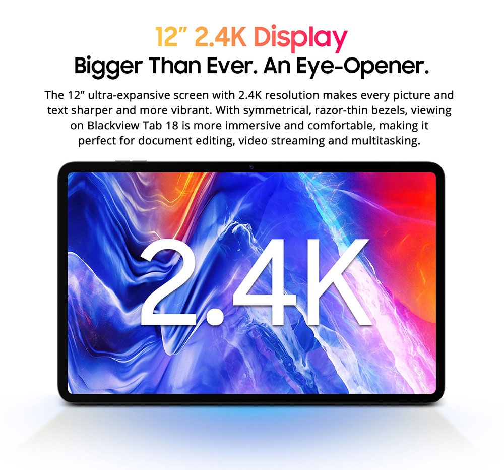 Refurbished BLACKVIEW TAB 18 4G Tablet, 1200*2000 12'' IPS Screen, MediaTek Helio G99 8 Core, Android 13, 12GB RAM 256GB ROM, 8800mAh Battery, 33W Fast Charge, Dual-band WiFi Bluetooth 5.1, 8MP+16MP Camera, GPS/Galileo/GLONASS/BDS - Grey