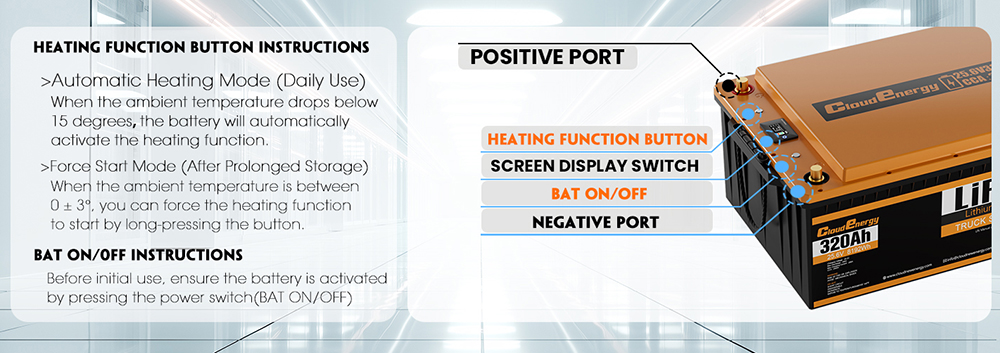 Cloudenergy 25,6V 320Ah LiFePO4 Batteriepack, 8192Wh Energie, 6000+ Ladezyklen, integriertes 200A BMS