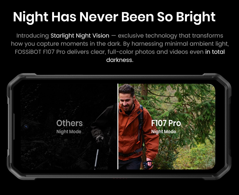 FOSSiBOT F107 Pro Robustes Smartphone, 12+512 GB, 6,95-Zoll-Display, 28.000-mAh-Akku, 200-MP-KI-Kamera, 66-W-Schnellladung, Nachtsicht und 5G