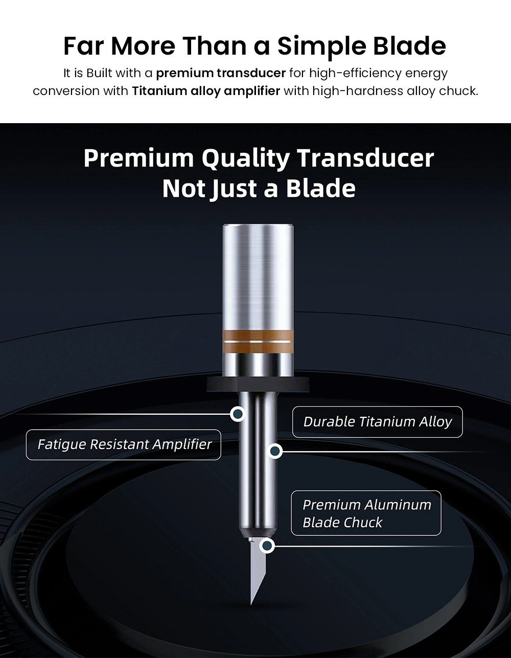 Hanboost C1 Wireless Ultrasonic Cutter, 40KHz Vibration, Auto-Adjust, 3 Modes, for 3D Prints(PLA/PETG/Resin) & Crafts