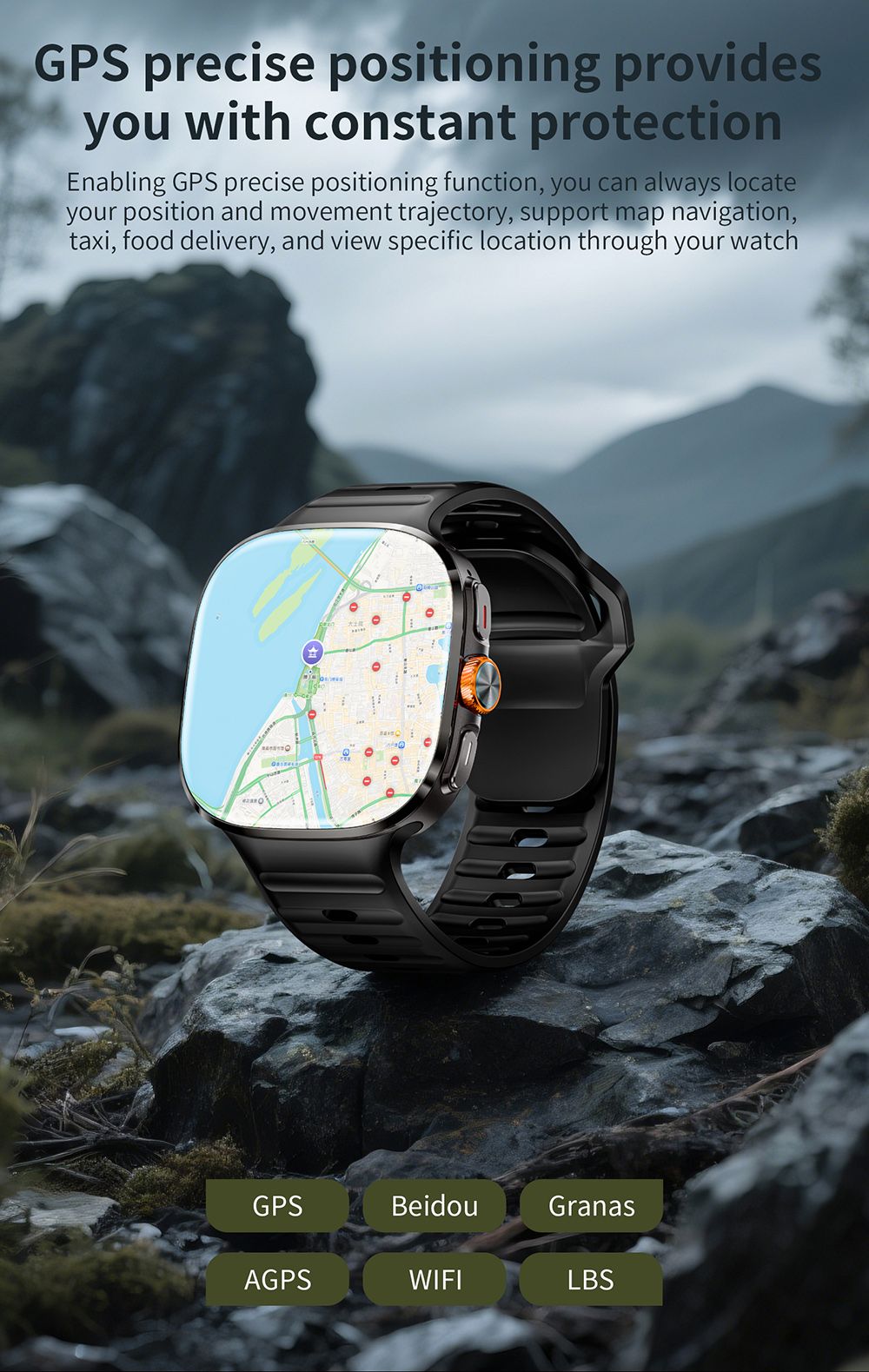LOKMAT APPLLP 6 MAX Smartwatch, 3GB RAM 32GB ROM, 2.16 inch AMOLED Screen, Supports 4G/5G LTE, GPS Positioning