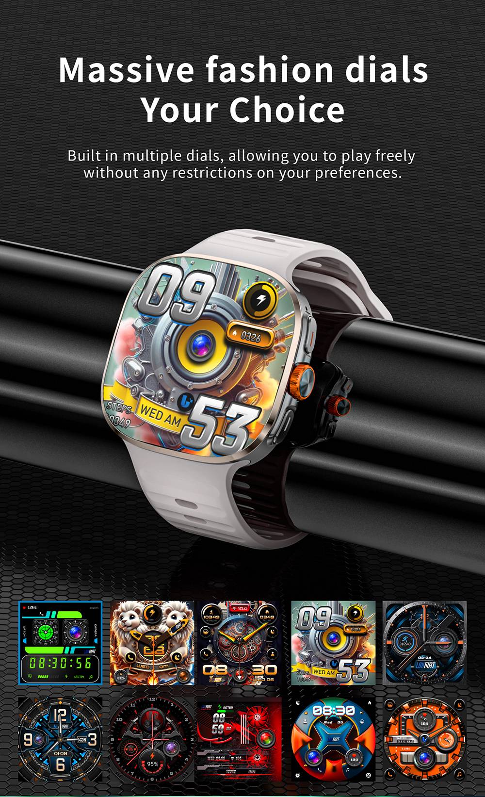 LOKMAT APPLLP 6 MAX Smartwatch, 3GB RAM 32GB ROM, 2.16 inch AMOLED Screen, Supports 4G/5G LTE, GPS Positioning