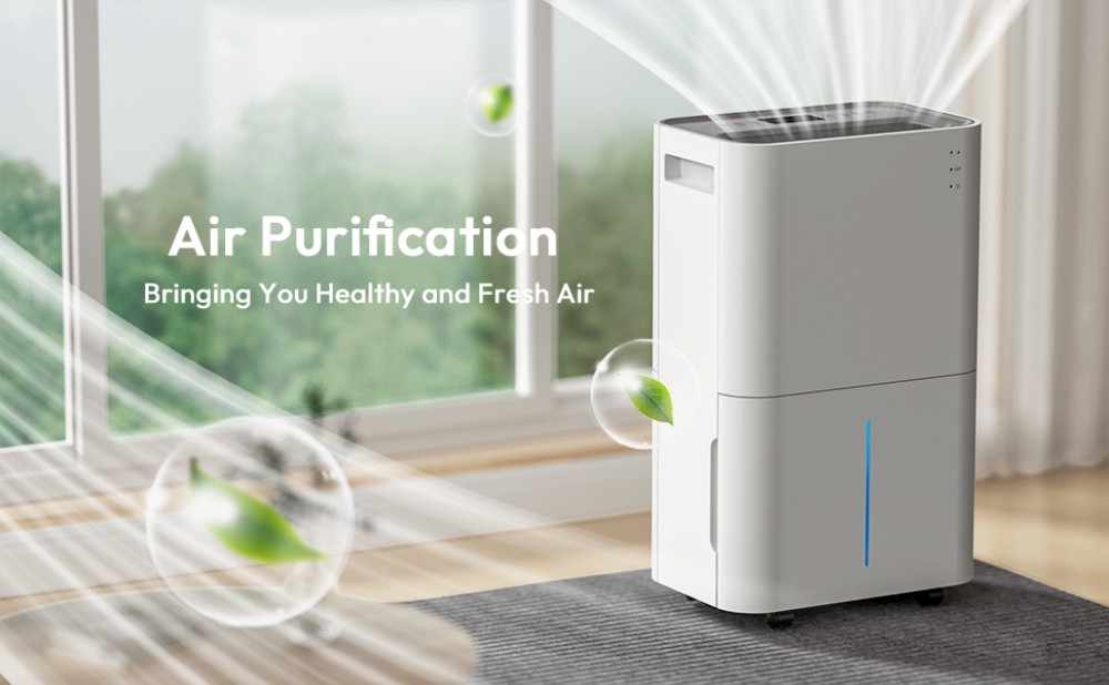 LUKO D029A 20L/Day Dehumidifier with Air Purification, 4L Tank, 24H Timer, Sleep Mode, Auto Defrost, Child Lock, for Home & Drying Clothes