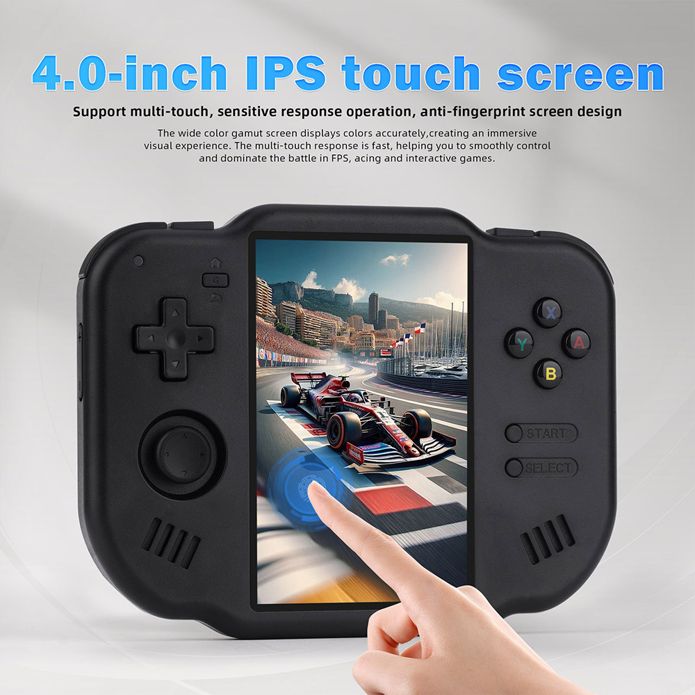 Magicx Zero 40 Retro Game Console, 4 inch IPS Touchscreen, 64GB TF Card, 30+ Emulators, 64-bit Android System, 7 Hours of Battery Life - Black