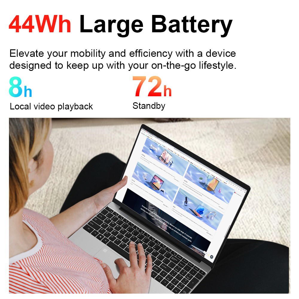 Refurbished Ninkear N15 Air Laptop, 15.6'' 1920*1080 IPS Screen, Intel N95 Alder Lake-N, 16GB RAM 512GB SSD, Dual Band WiFi Bluetooth4.2, 2*USB3.0 1*HDMI 1*Micro SD Card Slot, 44Wh Battery, 180° Open and Close, Backlit Keyboard, Fingerprint Unlock