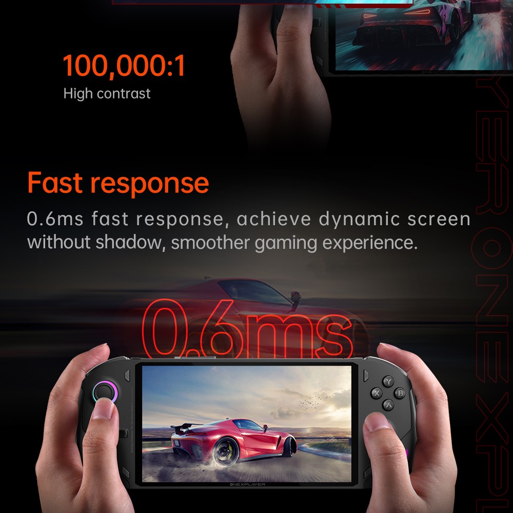 Refurbished ONE Netbook OneXFly F1 Pro Handheld Game Console, 7'' 1920*1080 OLED Screen, AMD Ryzen AI 9 HX 370 CPU 12 Core Max 5.1GHz, 144Hz Refresh Rate, 64GB LPDDR5x RAM 4TB SSD, 2*USB-C 4.0, 1*USB-A 3.0, 1*TF Card Slot, 1*Audio - US Plug