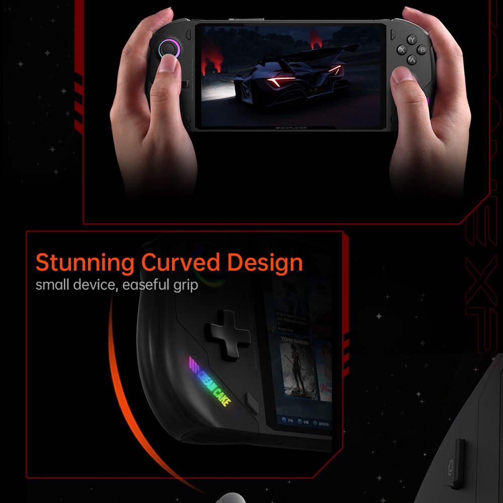 Refurbished ONE Netbook OneXFly F1 Pro Handheld Game Console, 7'' 1920*1080 OLED Screen, AMD Ryzen AI 9 HX 370 CPU 12 Core Max 5.1GHz, 144Hz Refresh Rate, 64GB LPDDR5x RAM 4TB SSD, 2*USB-C 4.0, 1*USB-A 3.0, 1*TF Card Slot, 1*Audio - US Plug