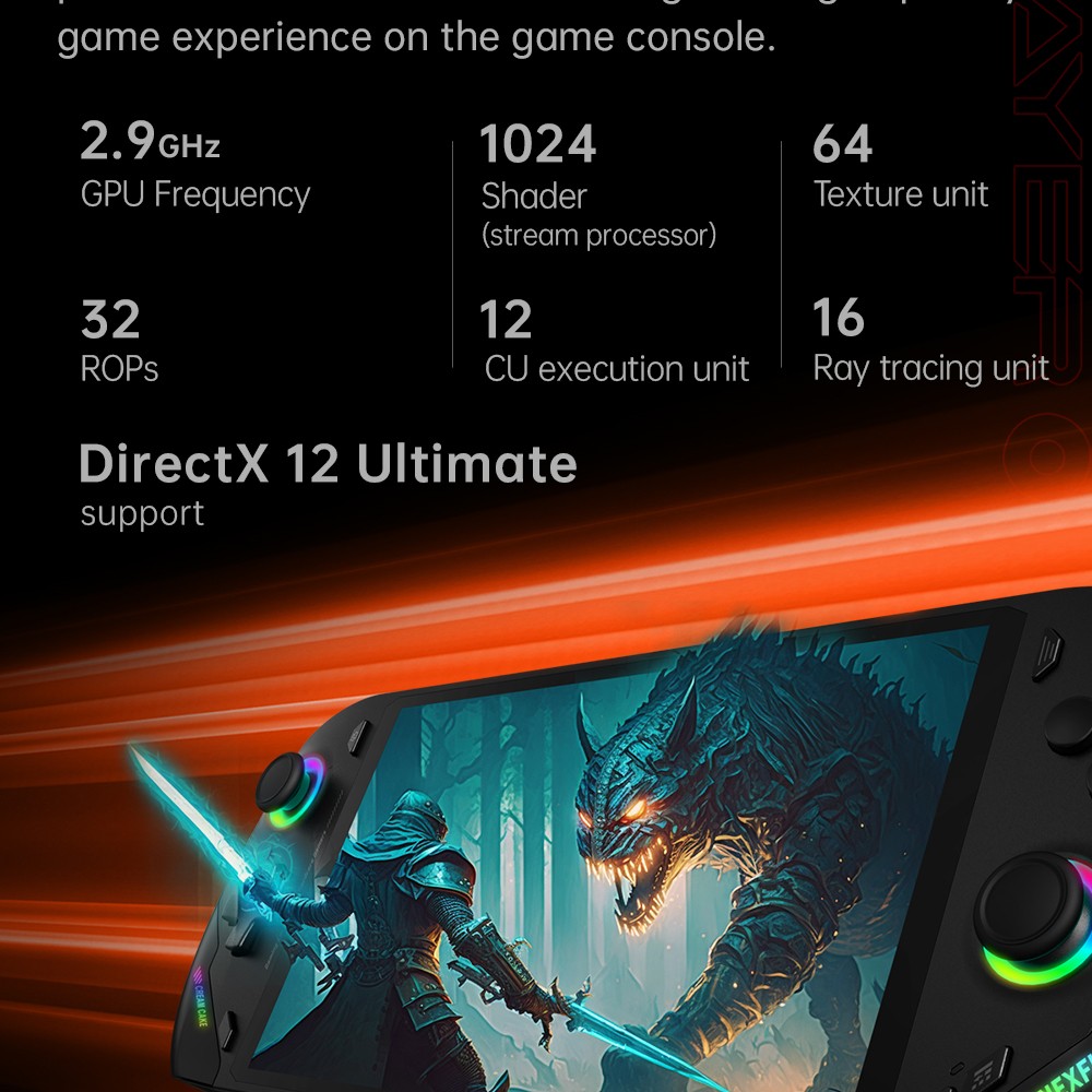 Refurbished ONE Netbook OneXFly F1 Pro Handheld Game Console, 7'' 1920*1080 OLED Screen, AMD Ryzen AI 9 HX 370 CPU 12 Core Max 5.1GHz, 144Hz Refresh Rate, 64GB LPDDR5x RAM 4TB SSD, 2*USB-C 4.0, 1*USB-A 3.0, 1*TF Card Slot, 1*Audio - US Plug