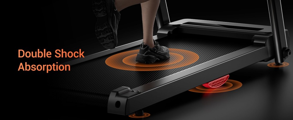 ROBORE P16 Foldable Treadmill, 2.5HP Brushless Motor, with Heart Rate Sensor, Dual Cushion System, 120kg Weight Capacity, Holder for Cup & Phone
