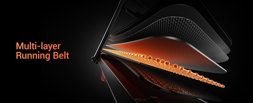 ROBORE P16 Foldable Treadmill, 2.5HP Brushless Motor, with Heart Rate Sensor, Dual Cushion System, 120kg Weight Capacity, Holder for Cup & Phone