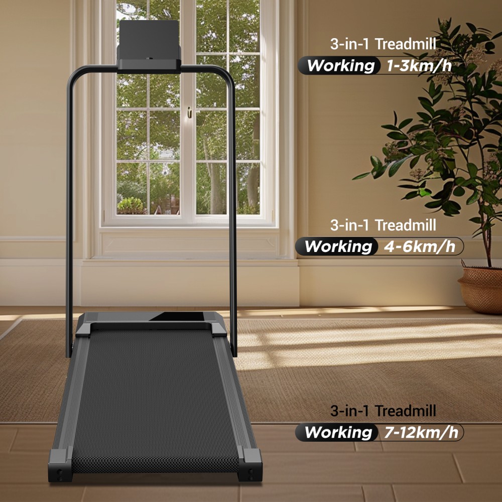 ROBORE SW1F Walking Pad with 9% Incline, 12KM/H, 2.5HP Brushless Motor, 136kg Capacity, Folding Under Desk Treadmill for Home and Office