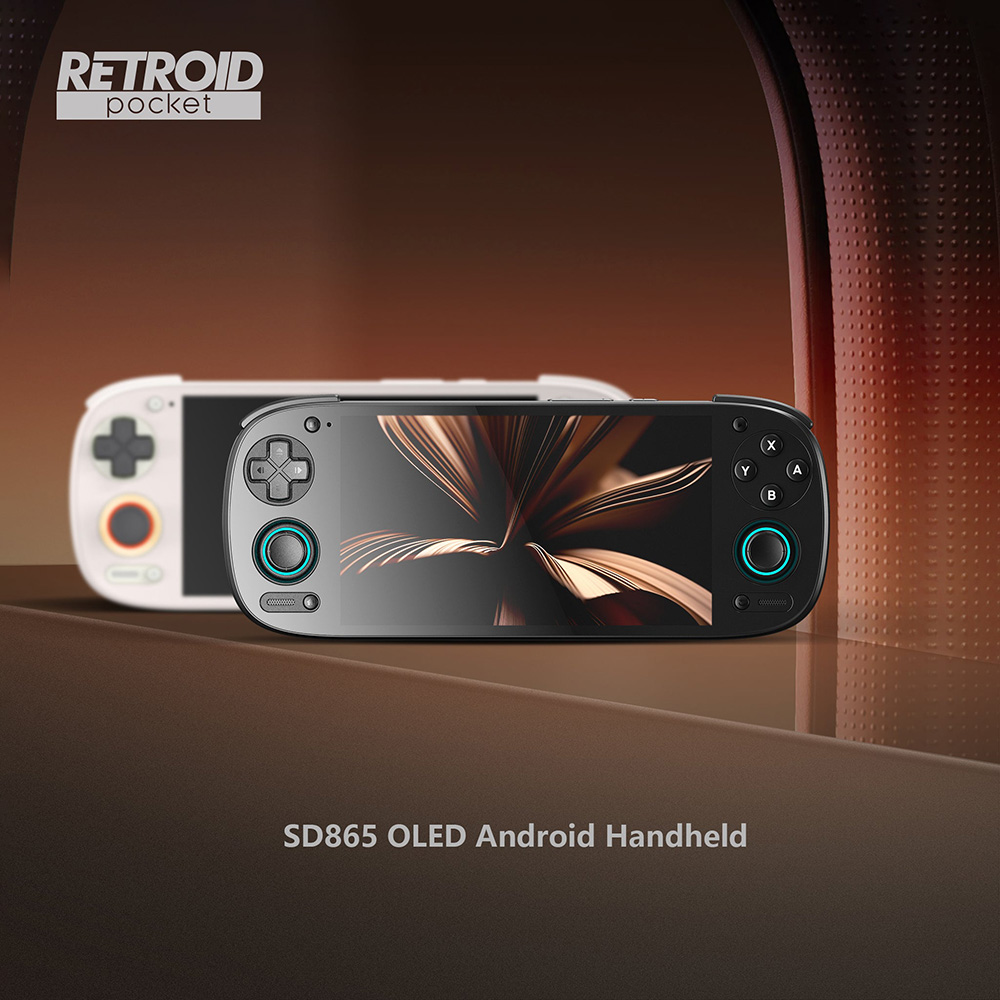 Refurbished Retroid Pocket 5 Game Console, Android 13, 5.5-inch 1080p AMOLED Screen, 8GB LPDDR4x RAM 128GB UFS 3.1 Storage, WiFi 6 Bluetooth 5.1, 5000mAh Battery - Black