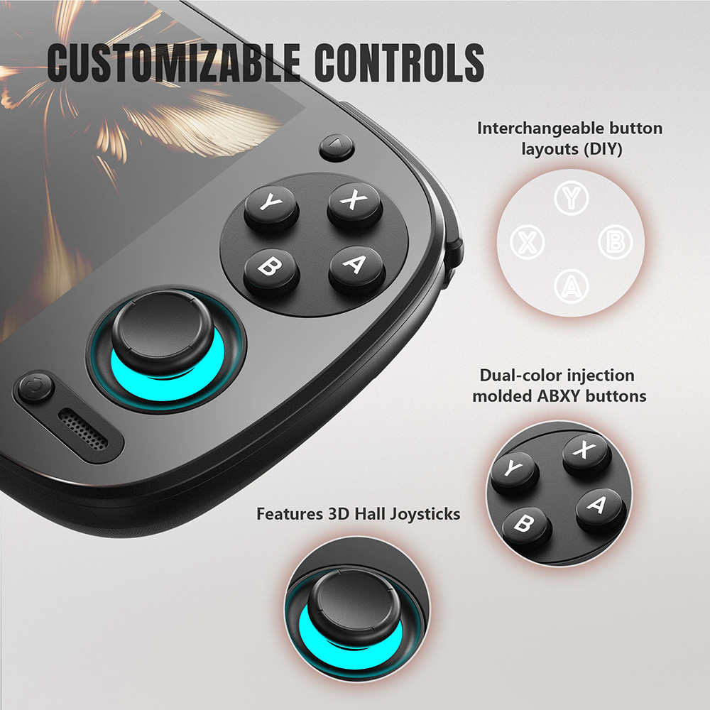 Refurbished Retroid Pocket 5 Game Console, Android 13, 5.5-inch 1080p AMOLED Screen, 8GB LPDDR4x RAM 128GB UFS 3.1 Storage, WiFi 6 Bluetooth 5.1, 5000mAh Battery - Black