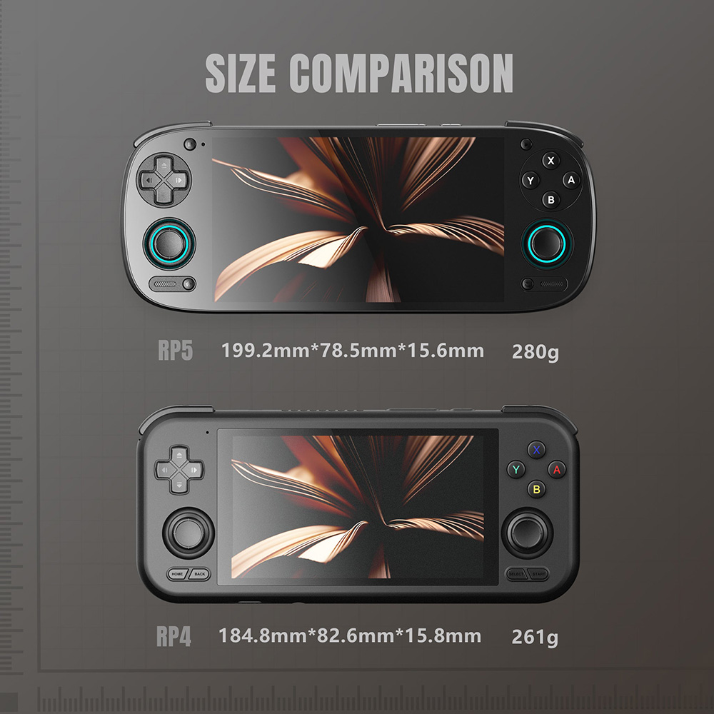 Refurbished Retroid Pocket 5 Game Console, Android 13, 5.5-inch 1080p AMOLED Screen, 8GB LPDDR4x RAM 128GB UFS 3.1 Storage, WiFi 6 Bluetooth 5.1, 5000mAh Battery - Black