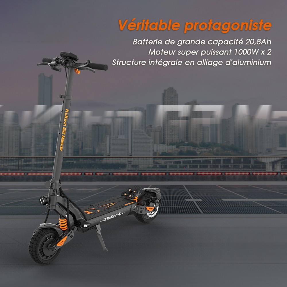 (2025 version) KuKirin G2 Master Trottinette électrique, pneus pneumatiques tout-terrain 10