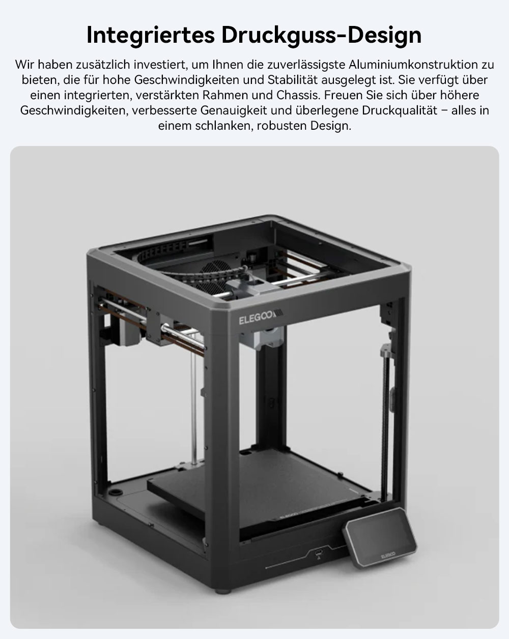 Elegoo Centauri Carbon 3D-Drucker, CoreXY 500mm/s, 320°C Düse, Carbon/PLA/ABS-kompatibel, Auto-leveling, 256*256*256mm