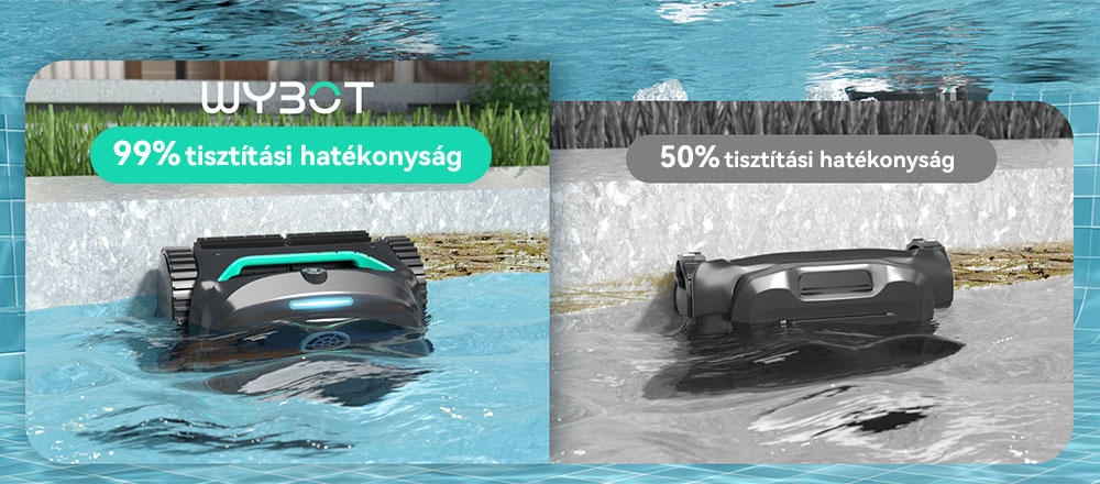 WYBOT C2 Vision vezeték nélküli medence robotporszívó, törmelékérzékelés AI kamerával, 8 az 1-ben fő tisztítás, kétrétegű szűrés, kefe nélküli motorok az erőteljes szívóerőért, akár 184 m²-es medencékhez, fekete-zöld