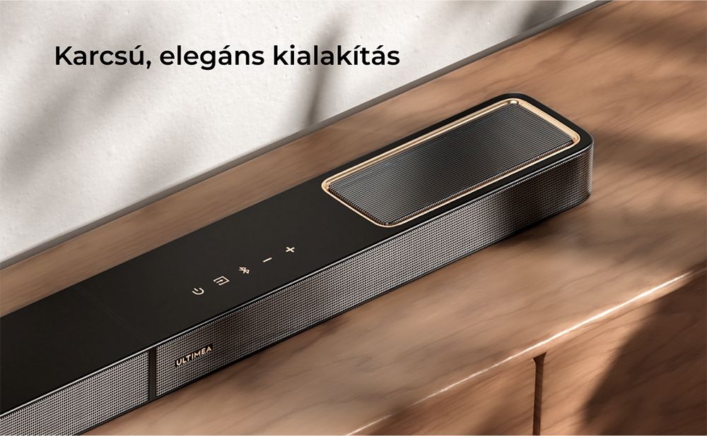Ultimea Skywave F30 3.1.2 Soundbar, Dolby Atmos, Applikációvezérlés, 300 W csúcsteljesítmény, CEC funkció, Bluetooth 5.4, 10 sávos grafikus hangszínszabályzó beállítások, 121 előre beállított EQ mátrix