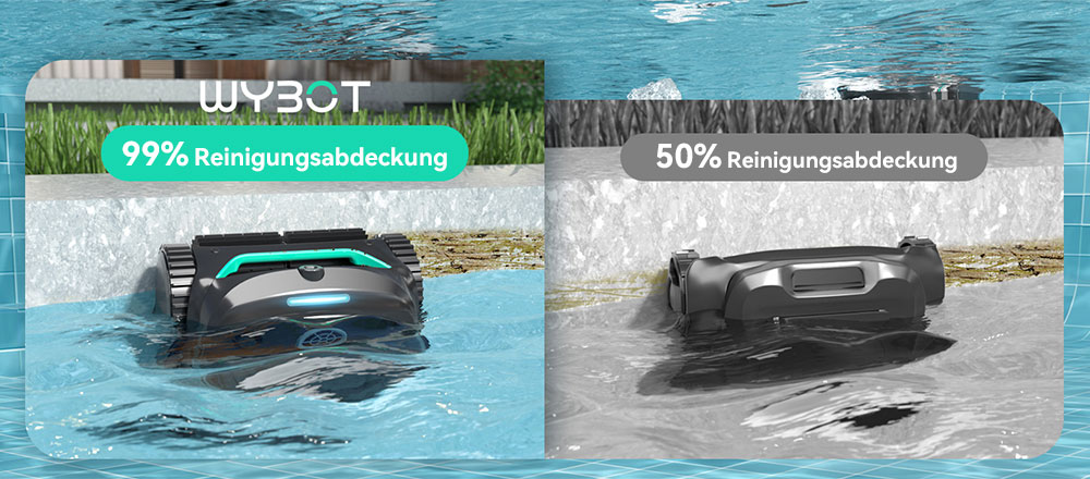 WYBOT C2 Vision kabelloser Pool-Staubsaugerroboter, Schmutzerkennung mit KI-Kamera, 8-in-1-Masterreinigung, Zweischicht-Filtration, bürstenlose Motoren für starke Saugleistung, für Pools bis zu 180 m², Schwarzgrün