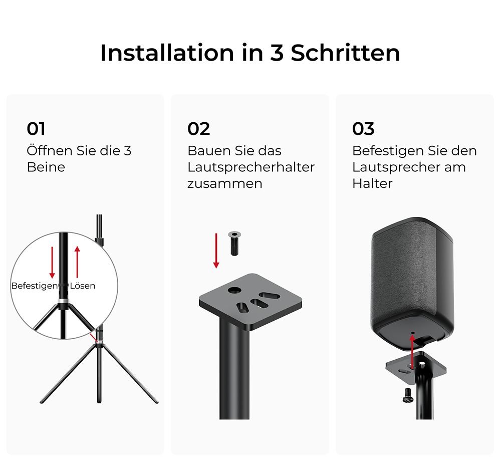 Ultimea Steady 310 Lautsprecherständer, kompatibel mit der Poseidon- und Aura-Serie
