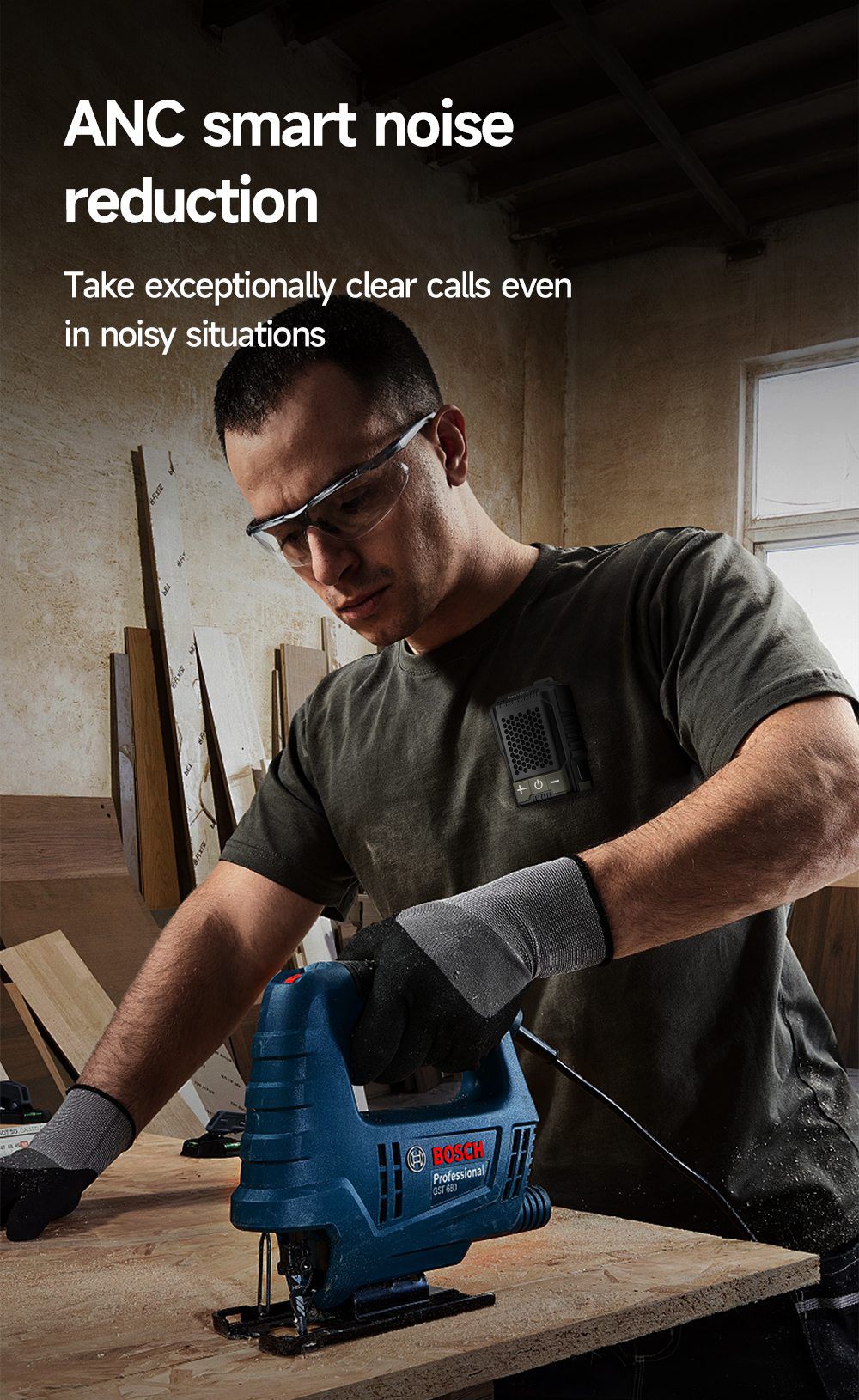 beambox Clip Wave Outdoor Portable Clip-on Speaker, ANC Noise Reduction, IPX5 Waterproof, Bluetooth 5.3, Up to 12 Hours Playtime - Yellow