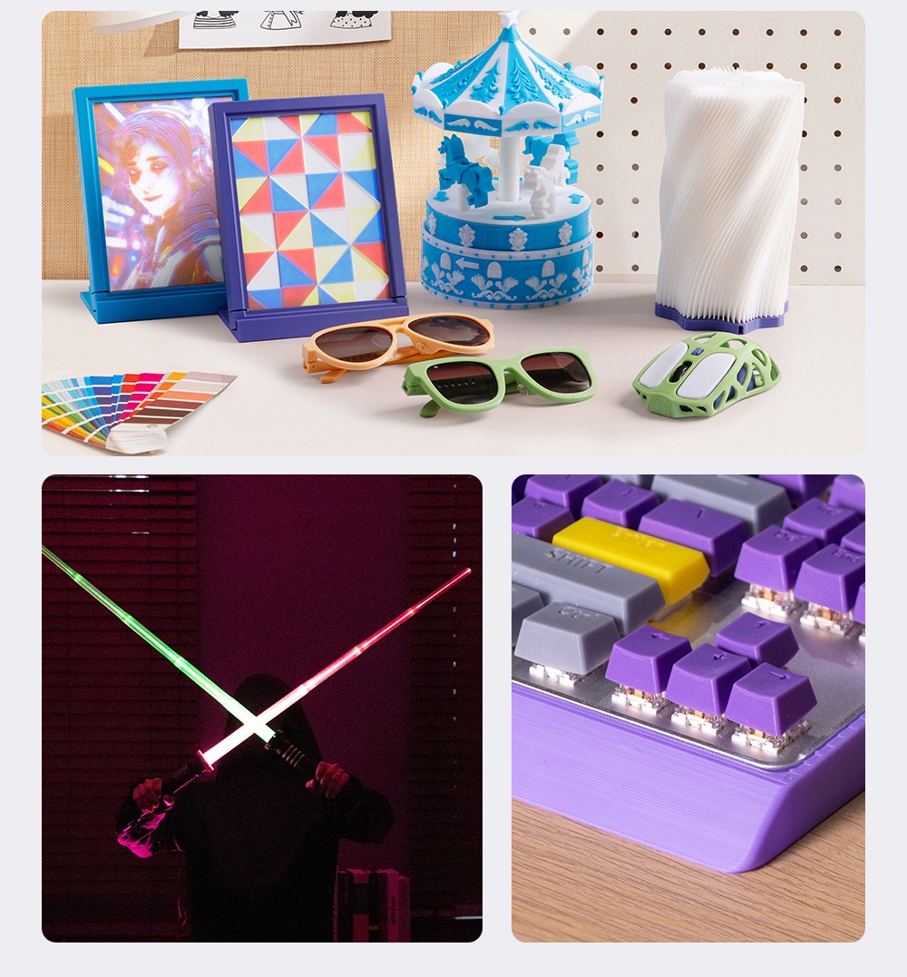 Imprimante 3D ANYCUBIC KOBRA 3 COMBO, avec ACE Pro, vitesse maximale de 600 mm/s, double système de chauffage PTC, impression multicolore intelligente, mise à niveau automatique, détection de colmatage des buses, taille extensible 250 x 250 x 260 mm