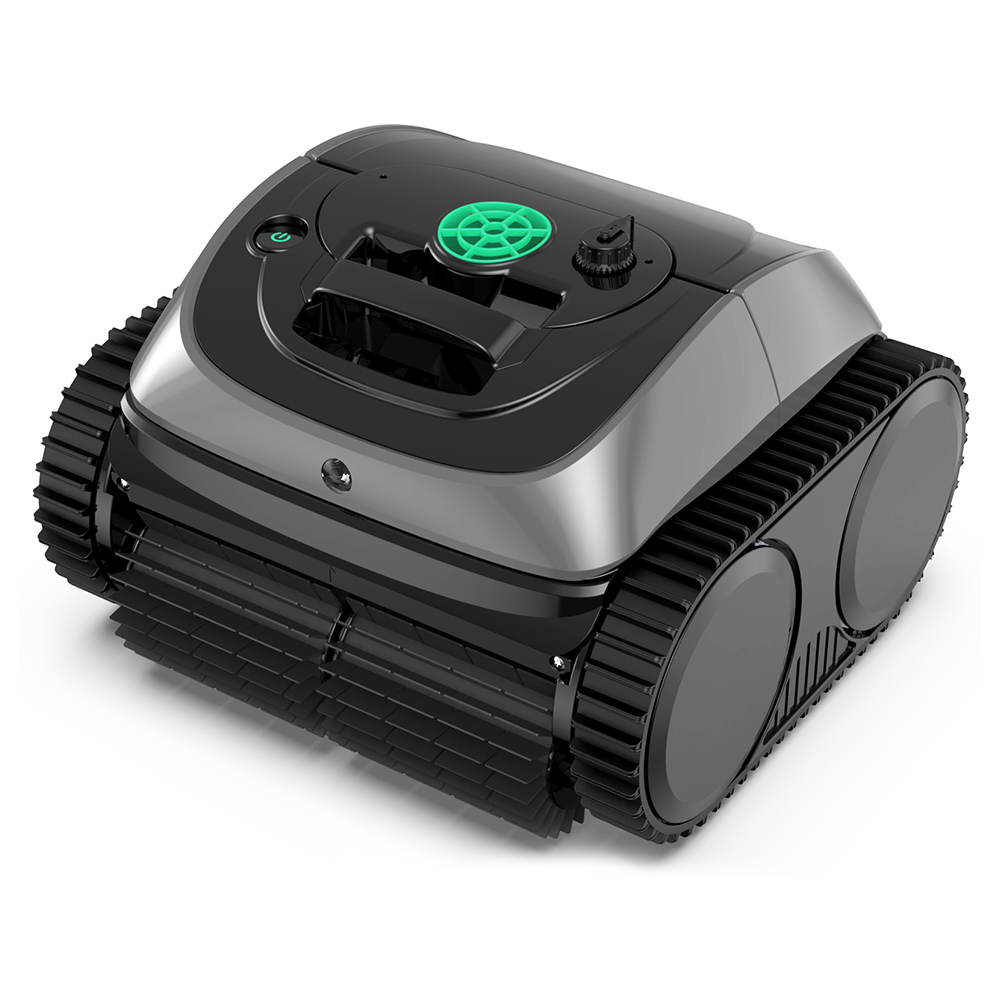 WYBOT C1 Robot nettoyeur sans fil, autonomie de 150 min, escalade murale, planification d'itinéraire intelligente, contrôle par application, pour piscines jusqu'à 1 55 m², Gris-vert