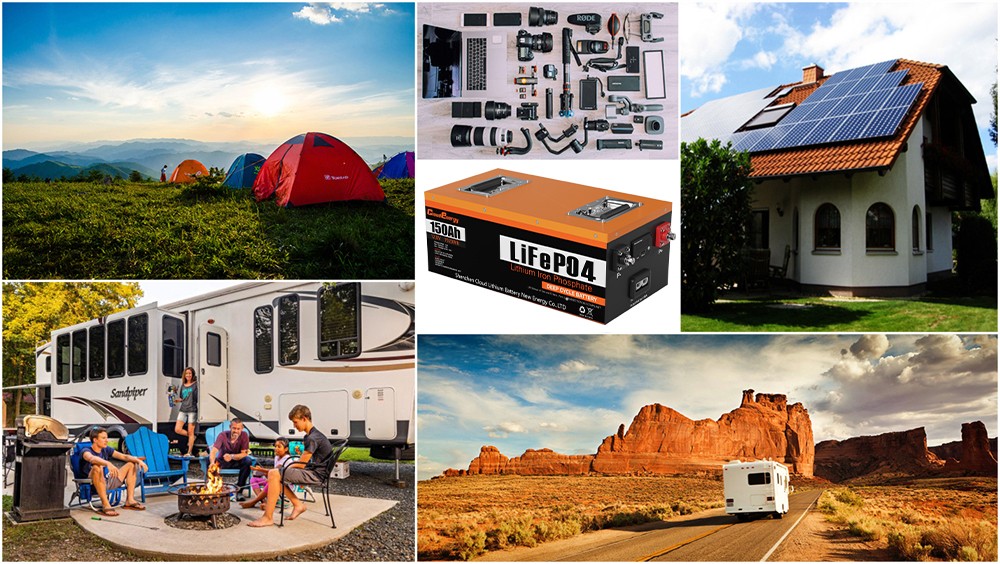 Cloudenergy 12V 150Ah LiFePO4 Battery Pack, 1920Wh Energy, 6000+ Cycles, Built-in 100A BMS