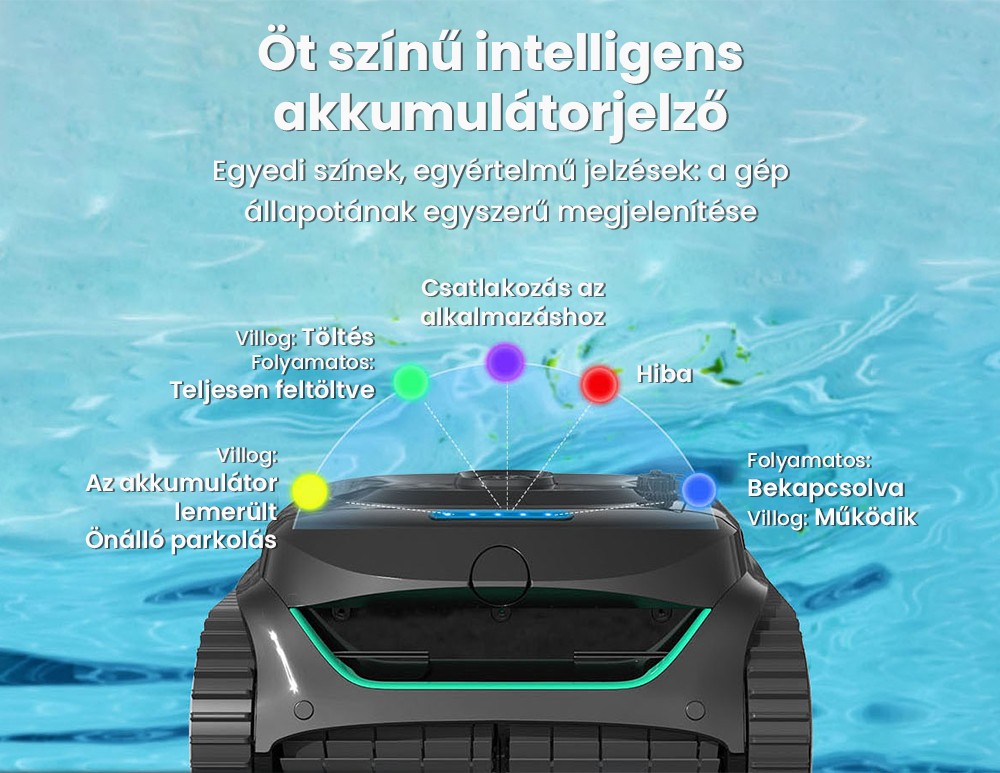 WYBOT C2 vezeték nélküli medence robotporszívó, fal- és vízvonaltisztítás, kettős tisztítású szűrés, akár 236,5 négyzetméteres földbe süllyesztett medencékhez, fekete-zöld